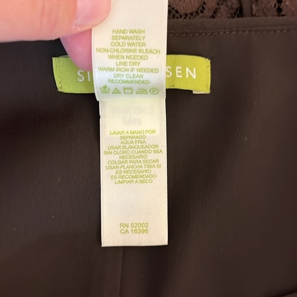 Sigrid Olsen Chocolate Brown Swirl Structured Fit & Flare Skirt - Size 6 - Picture 8 of 8